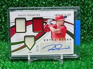 Rhys Hoskins 25/25 2019 triple parche automático bases adicionales colección Immaculate RT - Imagen 1 de 2
