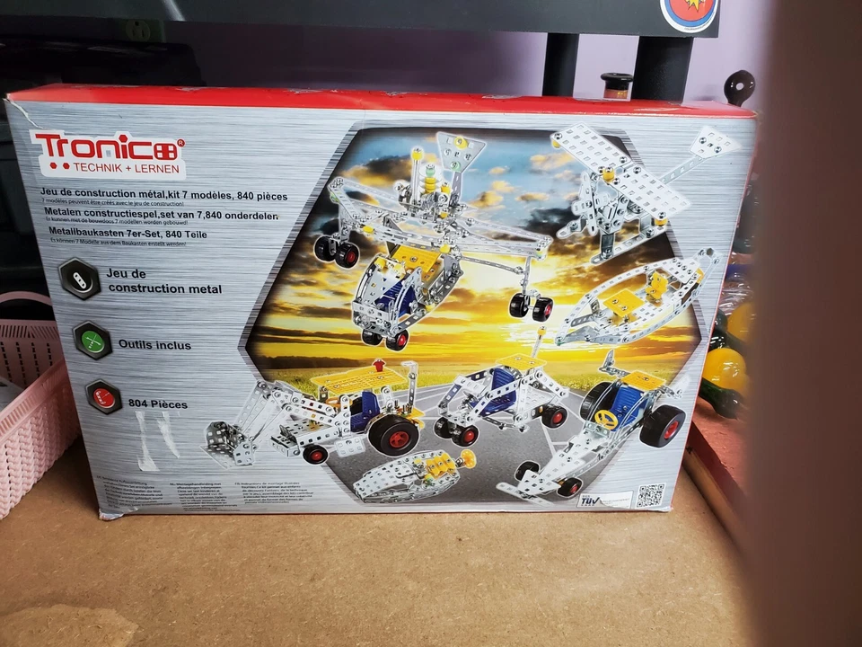 Tronico 7 In 1 Set Build Your Own Plane Boat Car Tractor Metal Construction Kit - Image 1 of 4