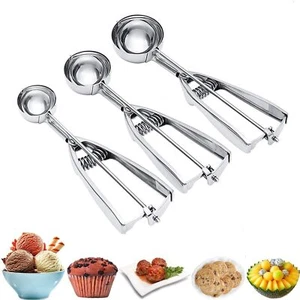 3 Pack Ice Cream Scoop Set - Small Medium Large Cookie Scoopers - Picture 1 of 7