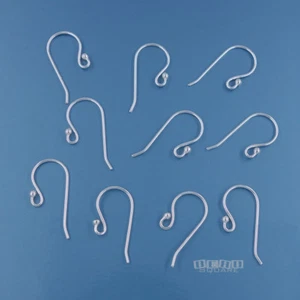 Solid Sterling Silver Dot Ball End French Ear Wires Hook Earrings [More Options] - Picture 1 of 9