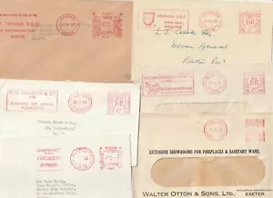 1935/68 6 x DEVON METER MARK COVER EXETER BRIXHAM & PLYMOUTH - PUBBLICITÀ - Foto 1 di 1