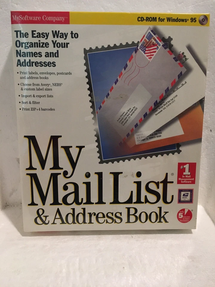 Mail List Software CD Windows 98 version - New Sealed - Image 1 of 2