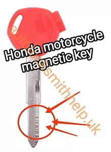 Chiave Moto HONDA mc06A 100 125 150c Scooter Magneticamente ets Rosso Sinistra - Foto 1 di 2