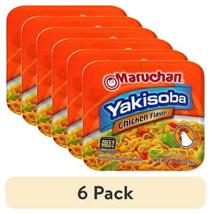 (6 pack) Maruchan Yakisoba Chicken Flavor Noodles, 4 oz Shelf Stable Package - Picture 1 of 20