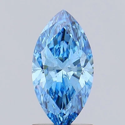 MARQUISE 1.14ct VIVID BLUE VS2 IGI CERTIFIED LAB DIAMOND 620419687 JEWELRY RING - Image 1 of 4