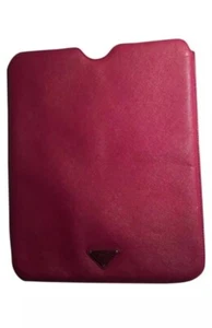 pre-loved authentic PRADA raspberry red saffiano leather ipad sleeve tablet case - Picture 1 of 7