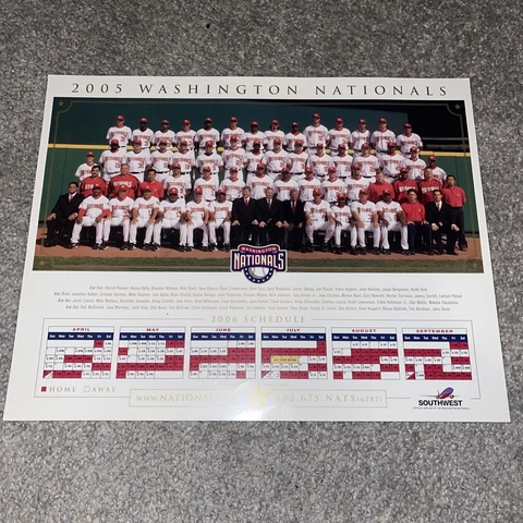 2006 Washington Nationals SGA Giveaway Schedule Poster Cover