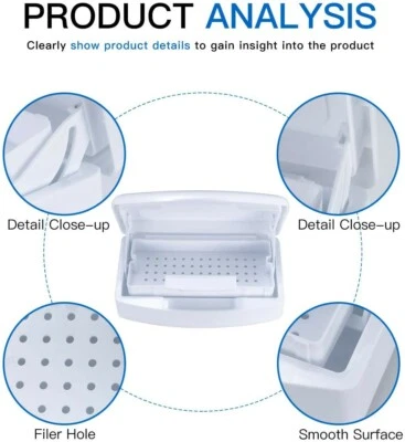Bandeja de esterilización de plástico, caja de herramientas de esterilización, herramientas de uñas de plástico... Foto 1 de 4