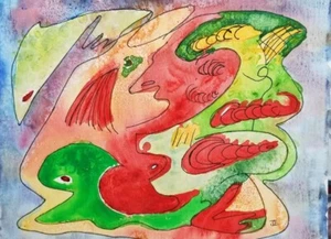 Art Watercolor Aquatic Abstract - Picture 1 of 1