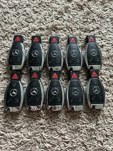 LOT OF 10 MERCEDES BENZ KLG CHROME SMART KEY REMOTE FOB 4B FCC: IYZDC10 GOOD! - Bild 1 von 3