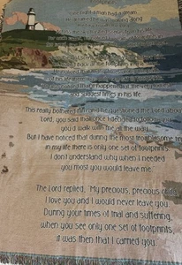 Footprints Blanket Tapestry Throw Made in The USA 72x54 NWT Pure Country Weavers - Picture 1 of 14
