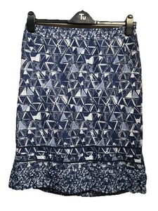 Falda Mantaray Damas Reino Unido 10 Azul Patrón Diamante Bolsillos Laterales Forrada Algodón Deb - Imagen 1 de 14