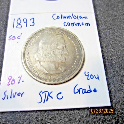 U.S. * Early Commem * 1893 Columbian Expo * 90% Silver * 50 Cent Coin * Stk C - Image 1 of 3