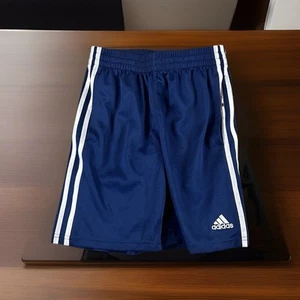 Adidas Navy Blue Boys' Classic 3-Stripes Mesh Shorts. Size M (10-12) - Picture 1 of 4