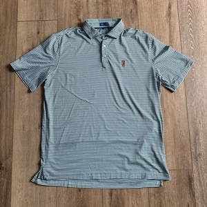Polo Stitch Golf Uomo XL Blu Bianco Righe Elasticizzata #752 - Foto 1 di 7