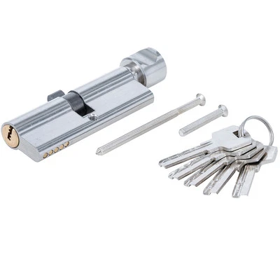 CYLINDRE DE SERRURE DE SECURITE AVEC BOUTON 90 MM 45/45 ET 5 CLES - Photo 1/3