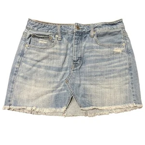 American Eagle Outfitters Raw Hem Denim Mini Skirt Size 8 - Picture 1 of 5