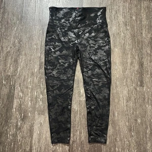 Spend Camo Print High Waist Leggings glänzend Stretch Activewear Hose Größe 3XTG - Bild 1 von 5
