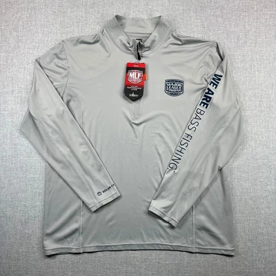 Habit Major League 钓鱼 1/4 拉链套衫男式 XL 性能弹力 UPF 全新 — 第 1/4 张图片