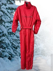 VTG SKIMER BY SKEA 80s Retro Ski Suit Jumpsuit Red Women’s Sz 10 EUC Waist 30” - Picture 1 of 23