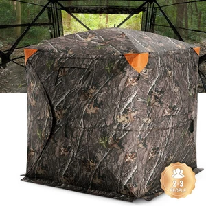 Hunting Blind, 270?&deg; See Through Ground Blind, 2-3 Person Pop Up Deer Blind - Picture 1 of 2