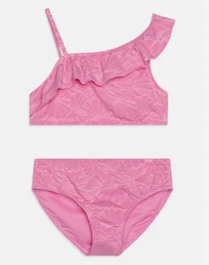 Abercrombie Kids Pink Ruffle Bikini Textured Flowers SzKids 13/14 NWT - Picture 1 of 7