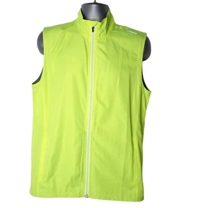Brooks Runvisible Vest Mens M drilayer Yellow reflective Neon Zip Lightweight - Picture 1 of 7