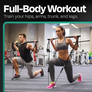 Pilates Bar Kit - Tragbares Home Gym Trainingsgerät mit Widerstandsbändern NEU - Bild 1 von 7