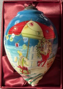 Ne'Qwa Art Glass Ornament "Christmas at the Coast" Susan Winget 7141153 - Picture 1 of 13