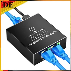 LAN Splitter 1 auf 3,1000Mbps Netzwerk LAN Switch 3 Port,Mit USB-C Netzkabel - Bild 1 von 8