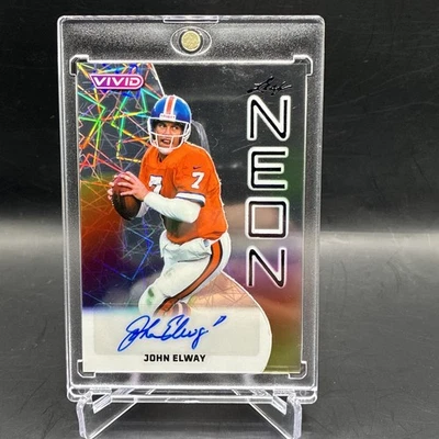 Leaf Vivid 2025 - John Elway - Neon Auto 1/1 Denver Broncos Foto 1 de 4