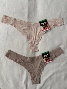 NEW Maidenform DMMVBT White Thong V Back Thong 2 Pair Large 7 Women’s Thong - Picture 1 of 4