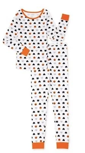 Girls Halloween 2 Piece Pajamas Set - Black Cats & Hearts - Size 5 - Picture 1 of 10