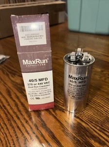 Condensador redondo de doble funcionamiento MAXRUN 40+5 MFD uf 370 o 440 voltios VAC - Imagen 1 de 1