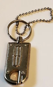 Vintage Lincoln Keychain Key Fob Car Keys Double Sided Return PO Box US Michigan - Picture 1 of 3