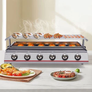 6 Burner Gas BBQ Grill with Sear & Side Burners Stainless Steel Outdoor Barbecue - Picture 1 of 24