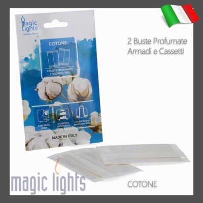 2 BUSTE PROFUMATE PER ARMADI CASSETTI PICCOLI SPAZI PROFUMO COTONE - Immagine 1 di 3