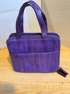 Lee Sands lila Aal Handtasche Tasche Vintage 2 Griffe 7,5" x 5,5" x 4"D - Bild 1 von 8