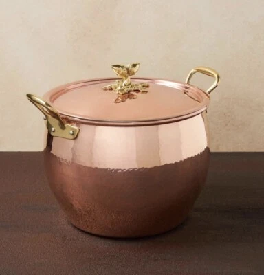 Perilla de bellota Ruffoni Historia cobre martillado 7,5 cuartos de galón/24 cm 3102B-24 leer Foto 1 de 4