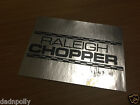 Raleigh Chopper Mk 1 Seat Plate Decal - Shiny Silver - Chopper Seat Sticker