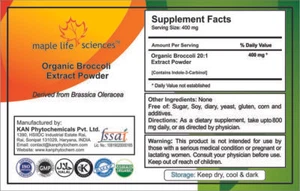 ORGANIC Broccoli 20:1 Extract Powder Indole-3-Carbinol Pure Quality No Filler - Picture 1 of 1