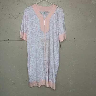 Nuevo con etiquetas Camisón Croft & Barrow M Mujer Casa Vestido Frontal Cremallera Manga Corta Melocotón Foto 1 de 4