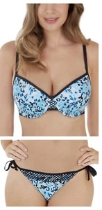 Lepel Adventure Bay Blue Underwired Bikini Set UK 32D 32DD Brief 10 - Picture 1 of 4