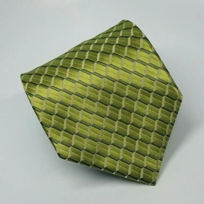 Corbata de poliéster verde geométrica para hombre Aurelio Valentino 55,5 x 3,75 Foto 1 de 4