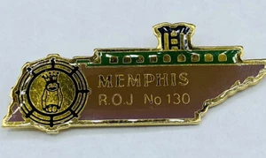 Masonic Memphis Tennessee ROJ 130 riverboat hat lapel pin - Picture 1 of 4