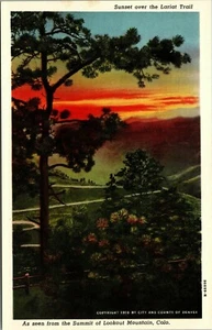 Sunset Lariat Trail from Lookout Mountain Colorado Postal Johnny Baker UNP - Imagen 1 de 2
