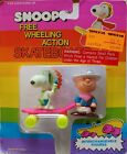 Snoopy Free Wheeling Action Skateboard Toy Pvc Snoopy In Indian Head & Linus Nos