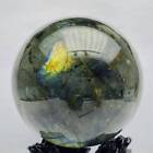 1530G Natural Blue Flash Labradorite Quartz Crystal Sphere Healing Ball