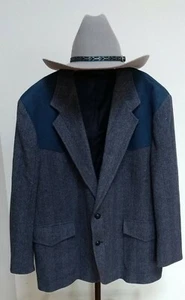 Vntg Pendleton Western Wool Blazer 52 With Stetson Hat 7 1/4 Gray Made in USA  - Picture 1 of 12
