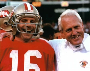 JOE MONTANA & BILL WALSH 8X10 PHOTO SAN FRANCISCO 49ers PICTURE FOOTBALL NFL - Picture 1 of 1